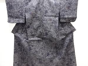 花模様織り出し手織り真綿小千谷紬単衣着物